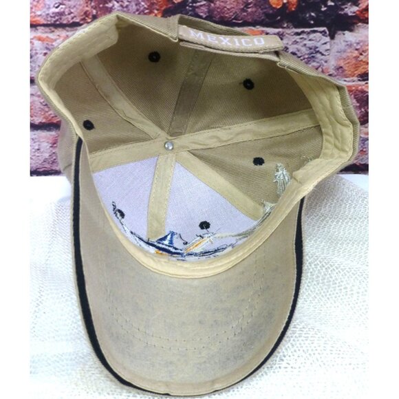 Cabo San Lucas Khaki Embroidered Hat W/ Marlin & Fish Design Mexico Text - Picture 5 of 5